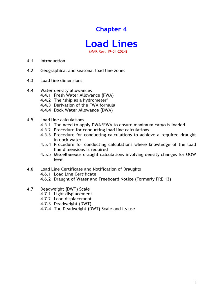 Load Line Regulations and Calculations | PDF | Ships | Heavy Industry