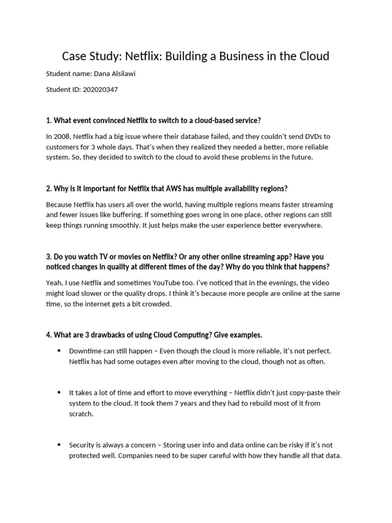 Case Study - Netflix | PDF