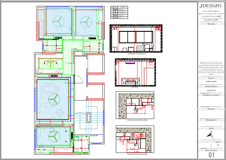 Living Room False Ceiling Design | PDF