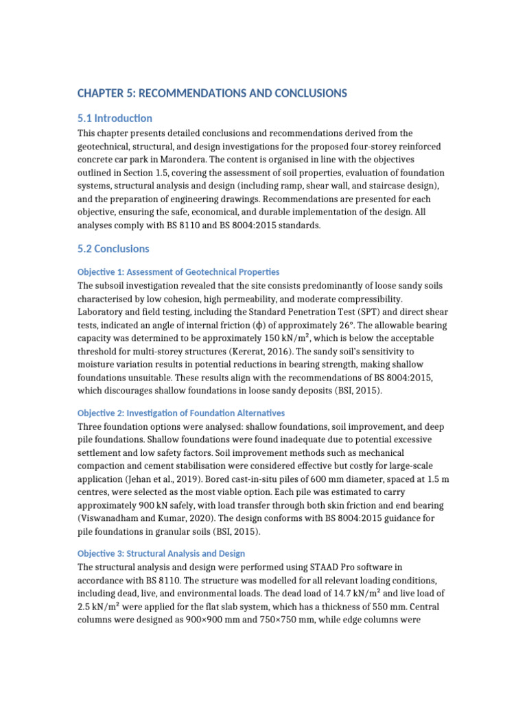 Chapter 5 Recommendations and Conclusions Final | PDF | Foundation ...