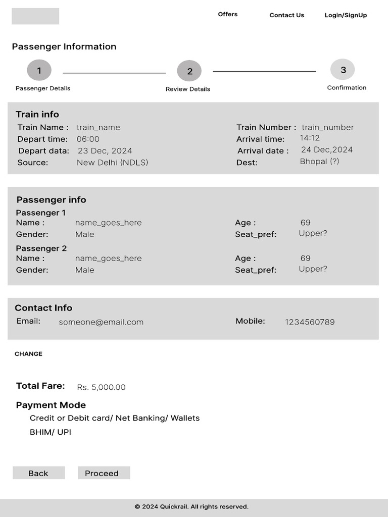 Train Booking Passenger Details Form | PDF