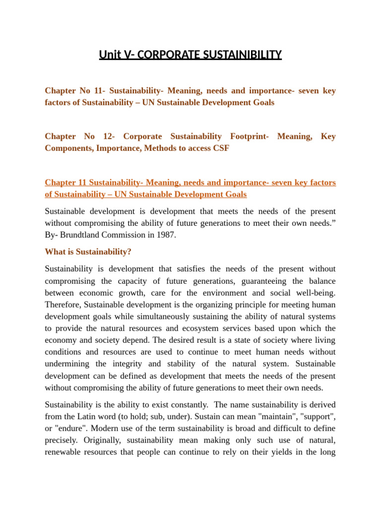 CSR Unit V | PDF | Sustainability | Sustainable Development