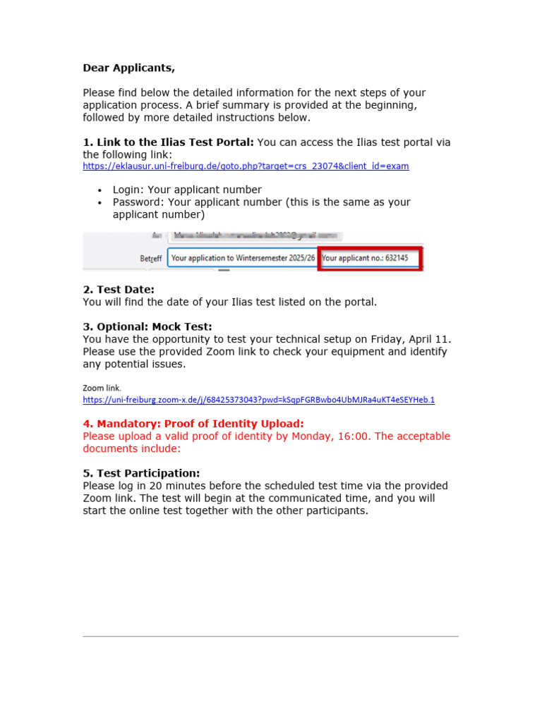 Application Process and Test Details | PDF | Identity Document ...