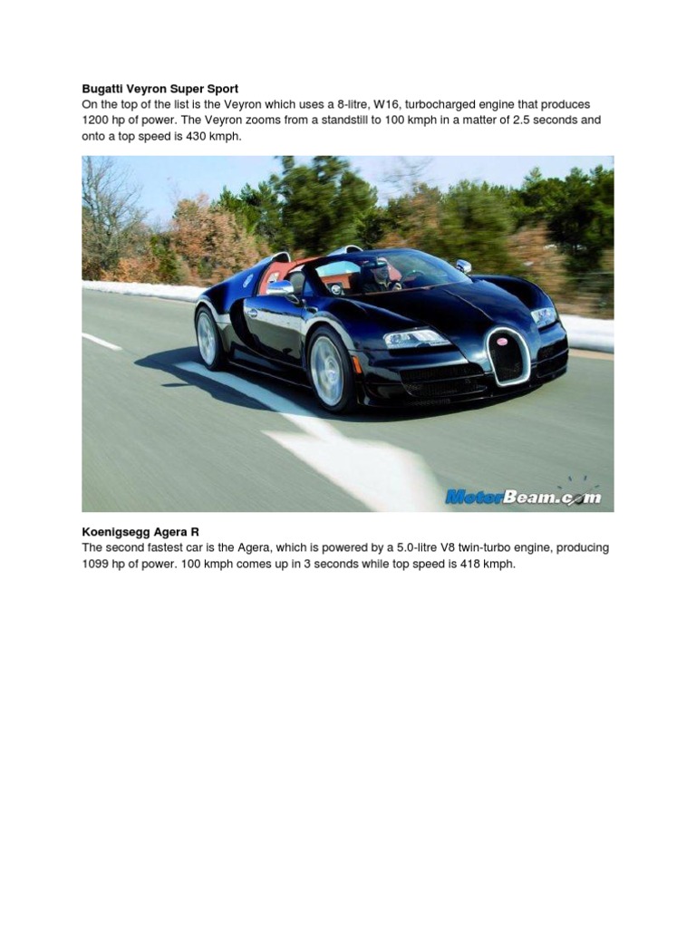 Bugatti Veyron Super Sport Pdf V8 Engine Horsepower