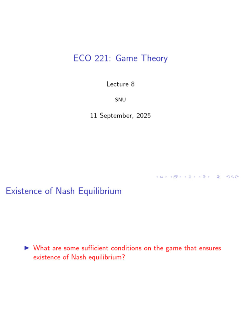 Nash Equilibrium in Game Theory | PDF | Convex Set | Function (Mathematics)