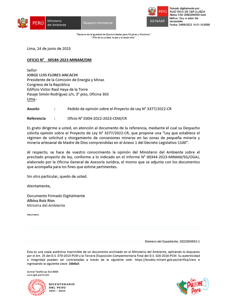 Opinión sobre Proyecto de Ley Minero 3377 | PDF | Minería | Entorno natural