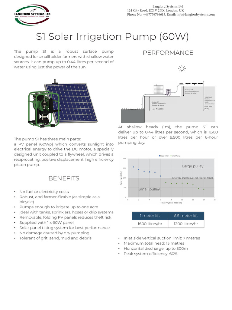 S1 Solar Irrigation Pump Overview | PDF | Pump | Irrigation