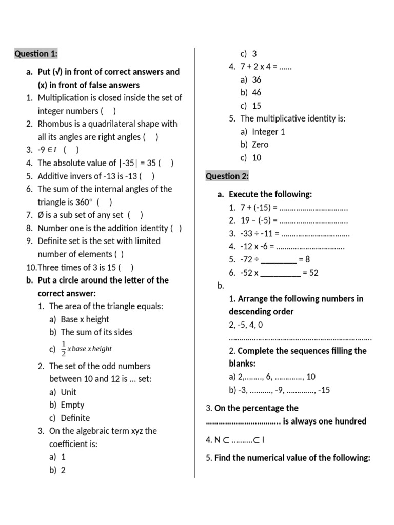 Math Concepts and Problem Solving Guide | PDF | Area | Mathematics