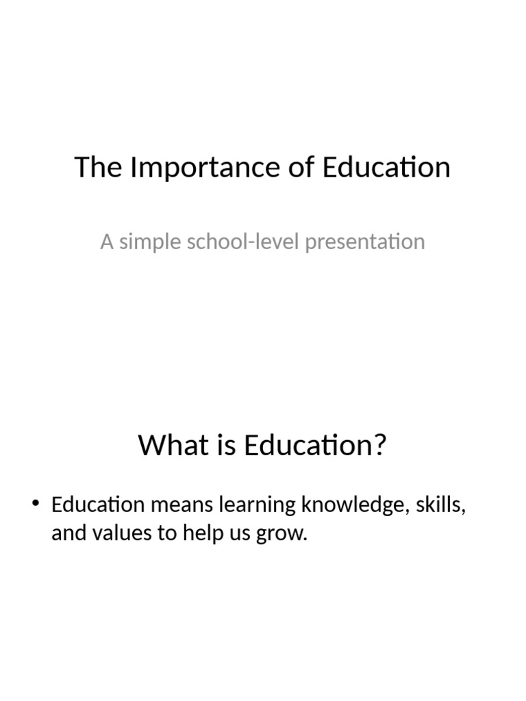 The Importance of Education | PDF
