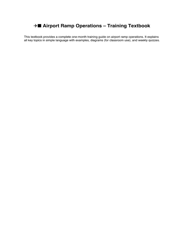 Airport Ramp Operations Training Guide | PDF | Transport | Aviation