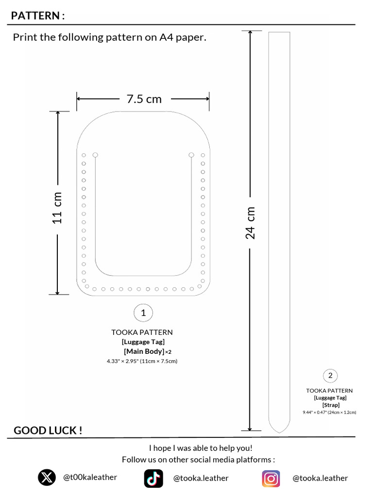 Luggage Tag Printing Pattern Guide | PDF