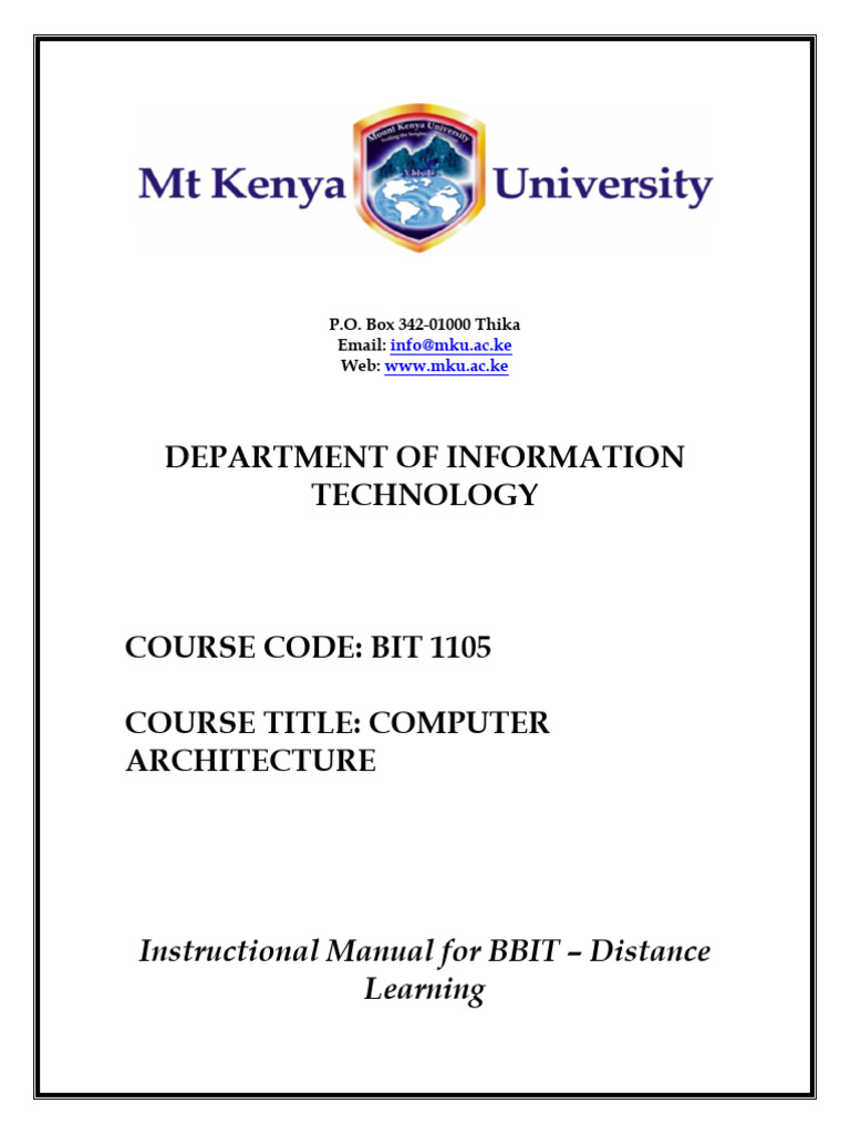 Computer Architecture Instructional Manual | PDF | Computer Data ...