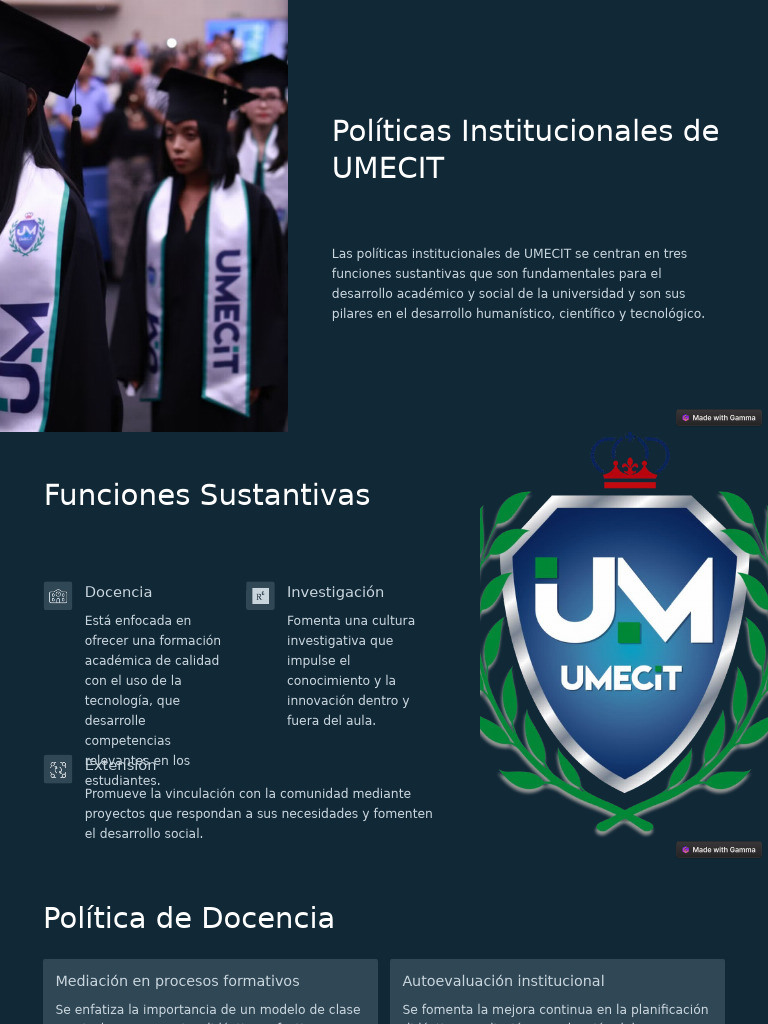 Politicas Institucionales de UMECIT | PDF | Evaluación | Enseñando