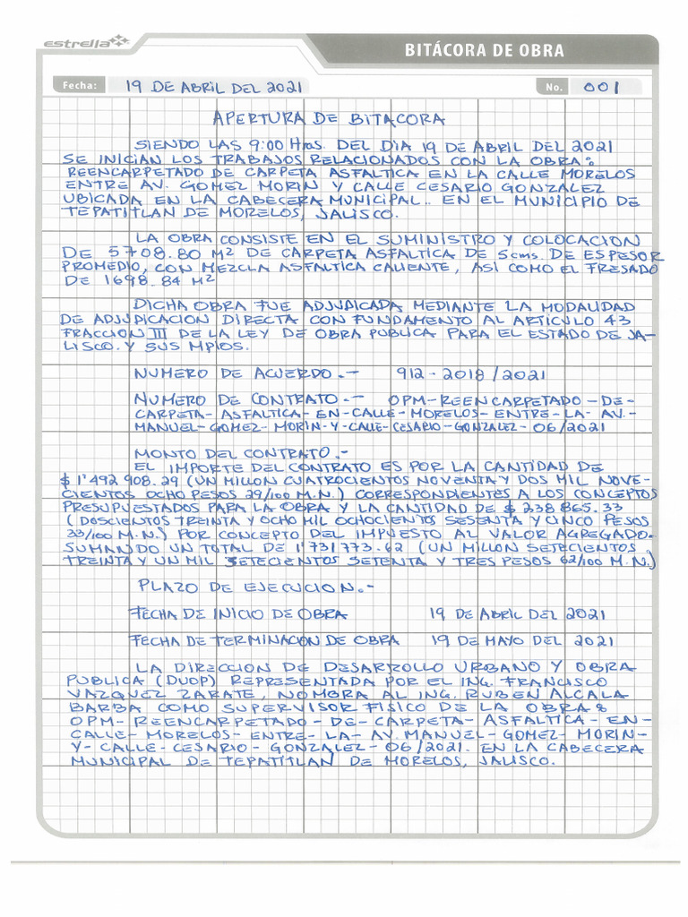 FD 2096 10-Bitacora | PDF