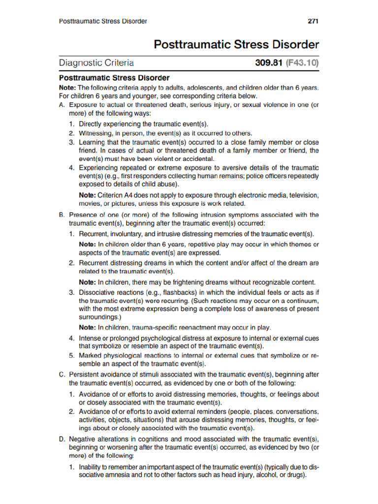 DSM V (PTSD) | PDF