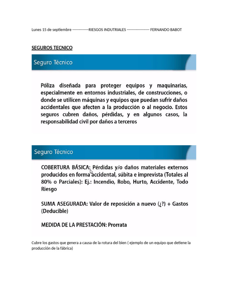 Lunes 15 de Septiembre - Riesgo Industriales | PDF