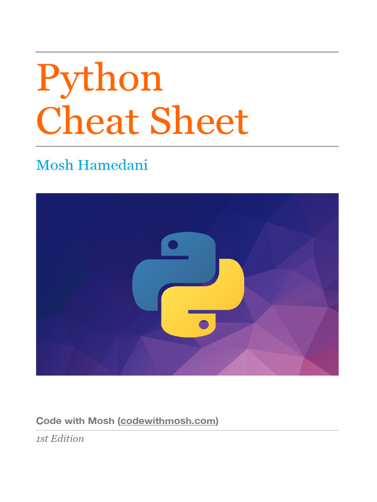 Python Cheat Sheet | PDF | Python (Programming Language) | String ...