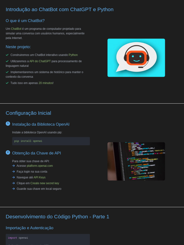 Crie um ChatBot com Python e ChatGPT | PDF | Python (linguagem de ...