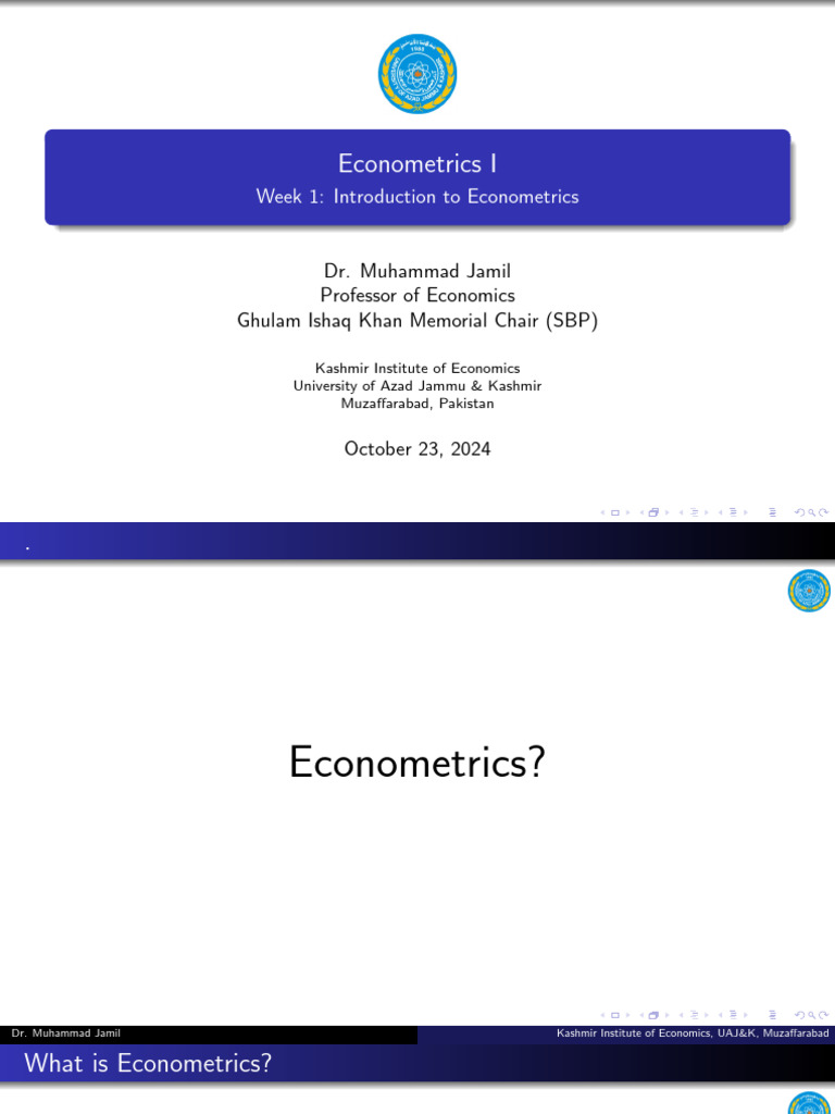 Introduction to Econometrics Course | PDF | Ordinary Least Squares ...