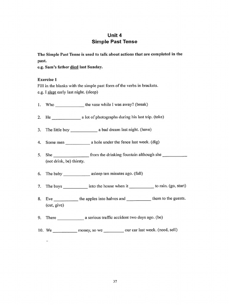Unit 4 Simple Past | PDF