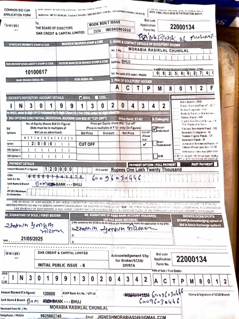 IPO Application Form for Equity Shares | PDF