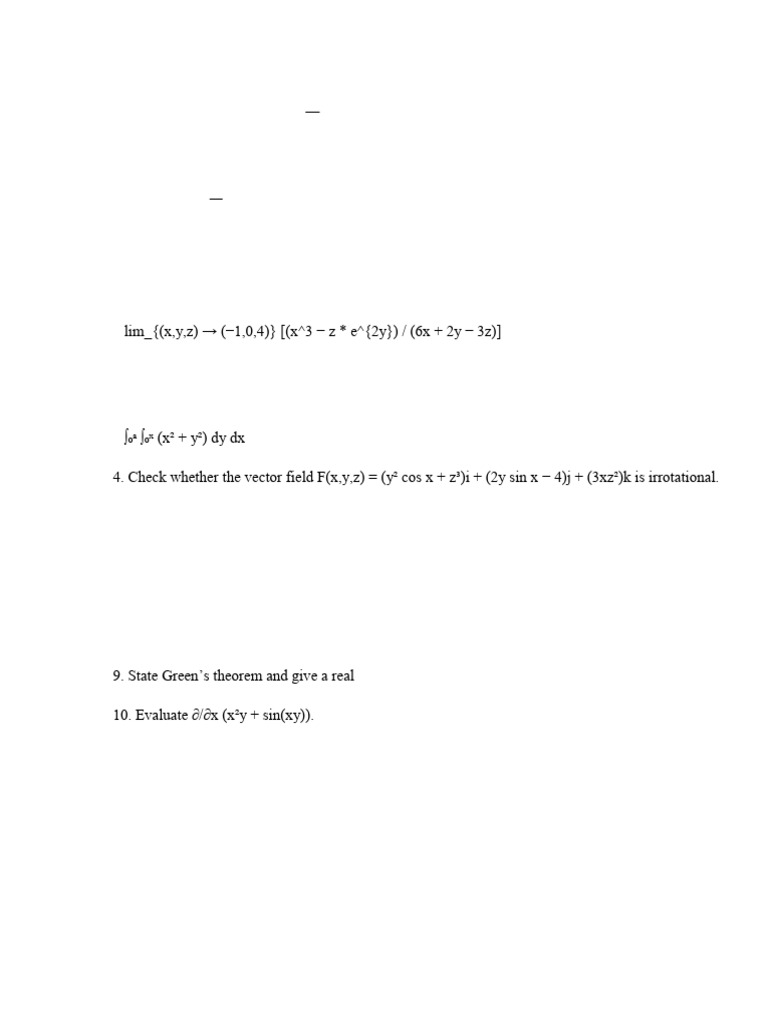Engineering Mathematics II Q&A Guide | PDF | Gradient | Function ...