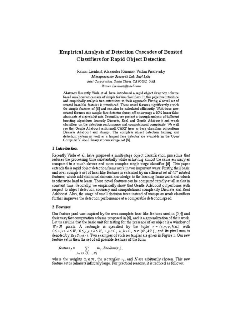 Boosted Classifiers for Object Detection | PDF | Statistical ...