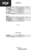 Schedule of Classes 20121