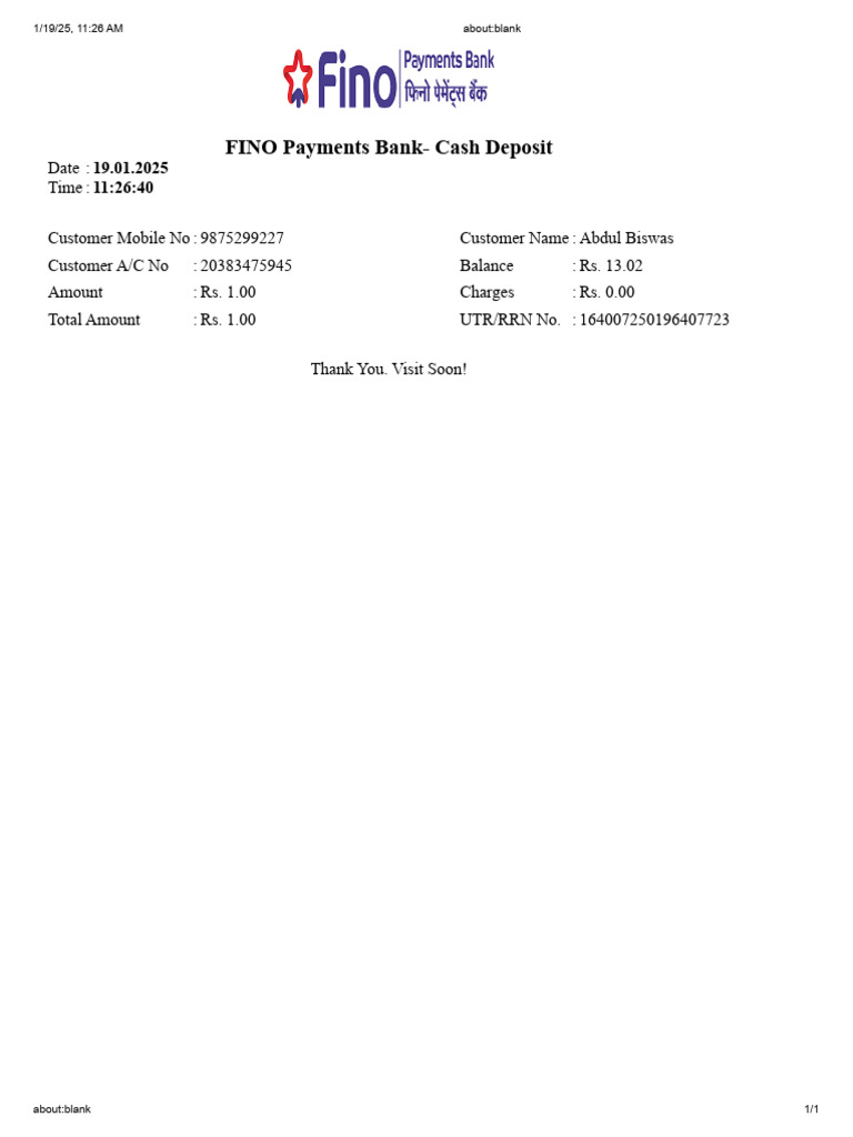 Balance Enquiry | PDF