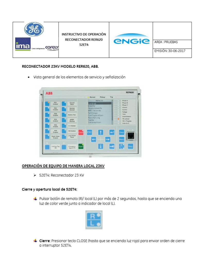 Instructivo RER620 23kV ABB | PDF