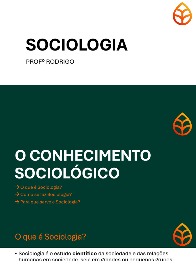 S3 - Aula 03 - O Conhecimento Sociológico | PDF