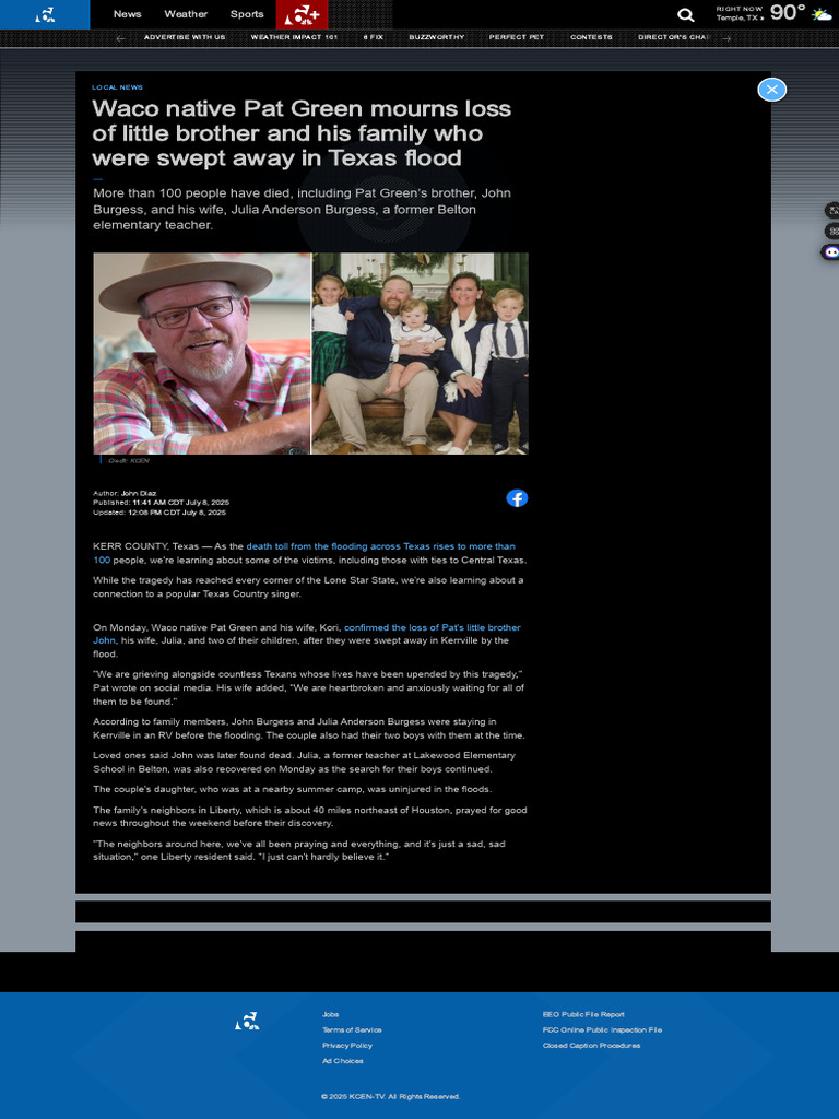 Country Singer Pat Green Mourns Brother, Family Killed in Kerrville ...