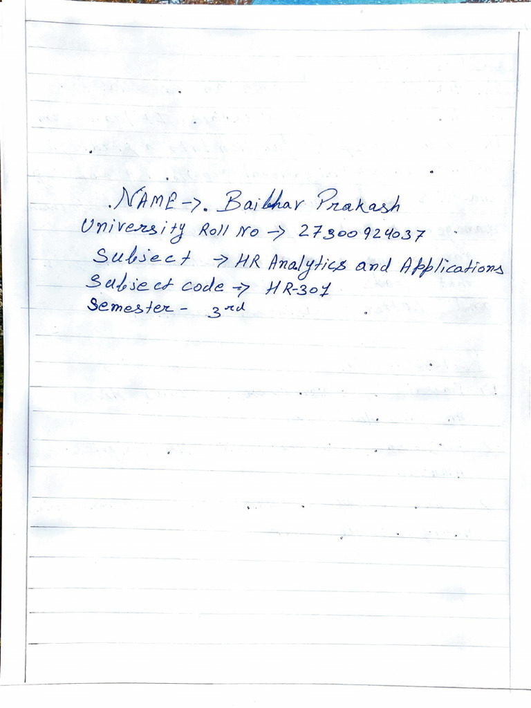 Baibhav Prakash, University Roll No - 27300924037, HR Analytics | PDF