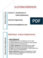 History of Urban Settlements - Lecture - 01