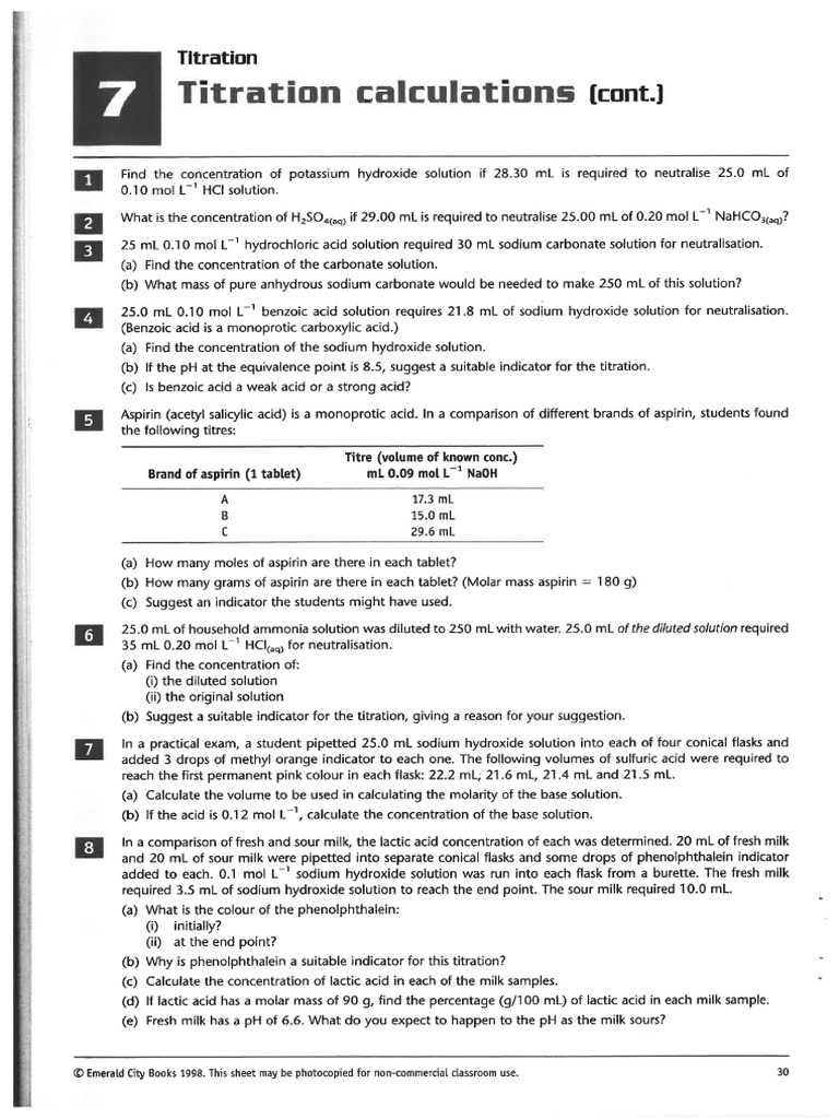 Titration Practice + Answers | PDF