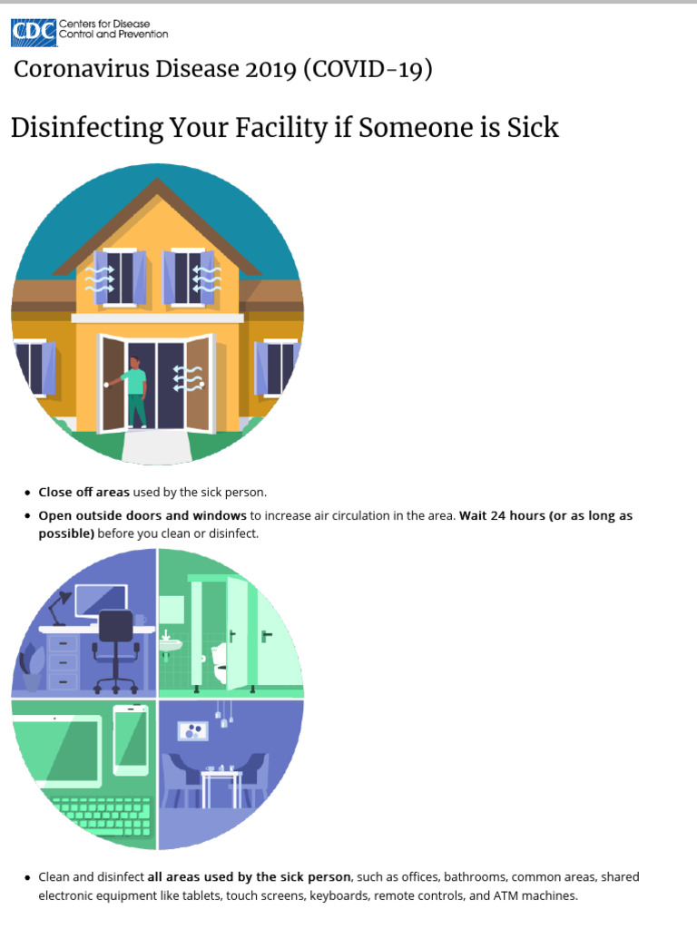 Disinfecting Your Facility if Someone is Sick | CDC-2 | PDF ...