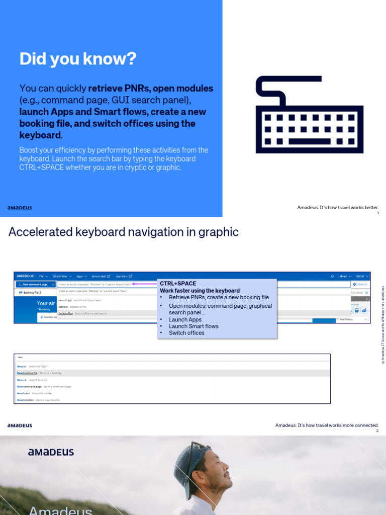 Keyboard Shortcuts for Amadeus Efficiency | PDF