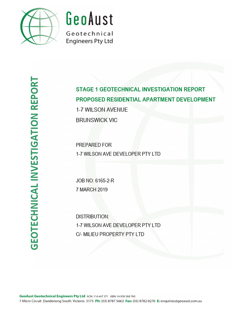 Geotechnical Report for Brunswick Development | PDF | Silt ...