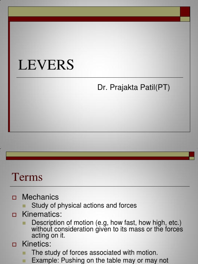 Biomechanics Levers PDF Lever Force
