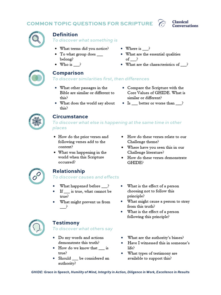 Key Questions for Scripture Study | PDF | Bible | Truth