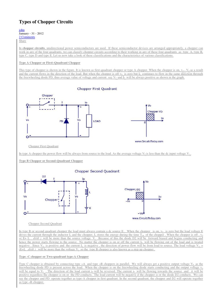 Types of Chopper Circuits | PDF | Diode | Electronic Engineering
