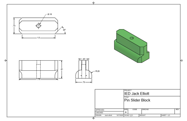 IED Jack Elliott Pin Slider Block: Project | PDF