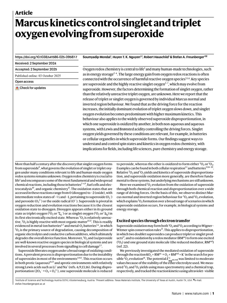 Marcus Kinetics in Oxygen Evolution | PDF | Redox | Oxygen