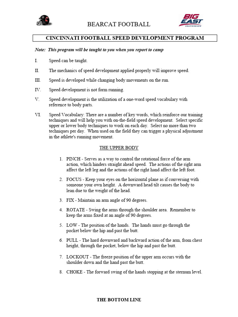 Cincinnati Football Speed Training Guide | PDF | Heart Rate | Aerobic ...