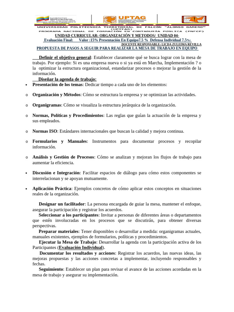 Pasos para una Mesa de Trabajo Efectiva | PDF | Business