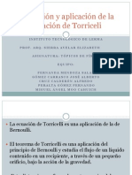 Deducción y aplicación de la ecuación de Torriceli