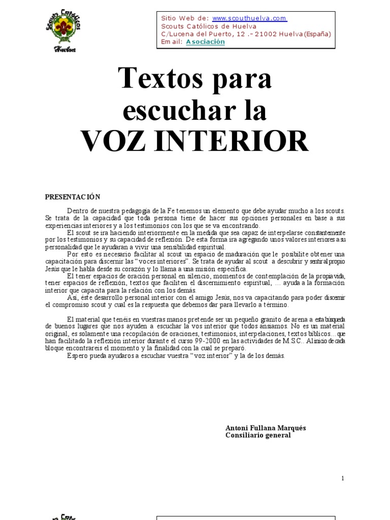 Textos para Escuchar La Voz Interior | PDF | Exploración | Jesús