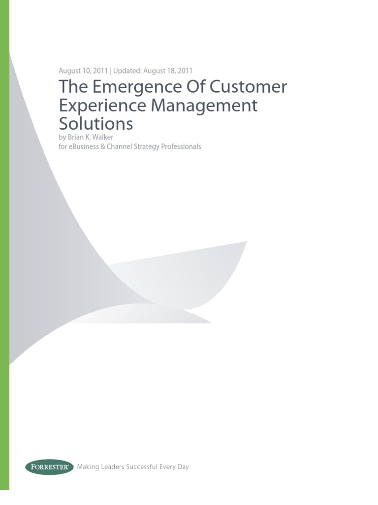 Emergence of Customer Experience Management Solutions | PDF | Customer ...