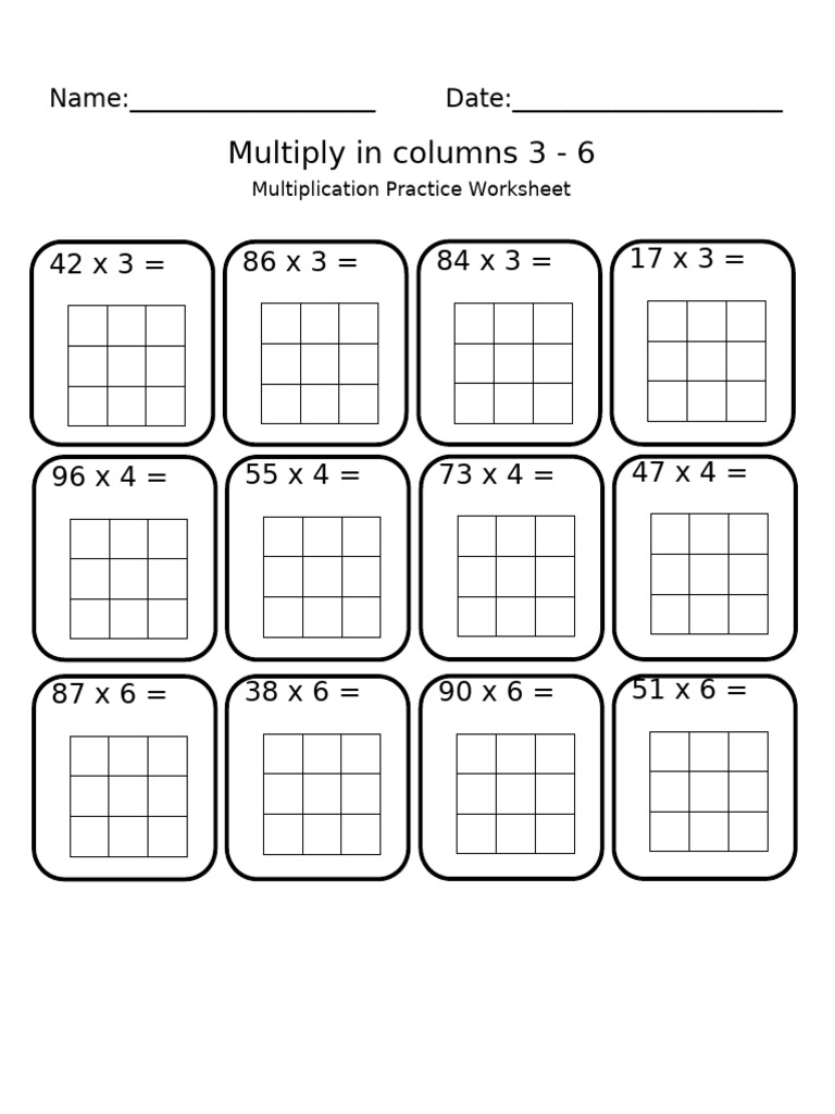 Multiplication Practice Worksheet | PDF