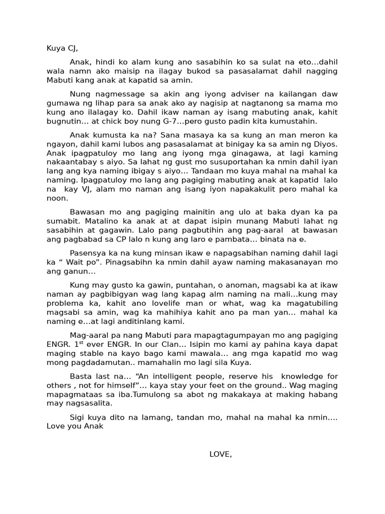 Letter For CJ | PDF